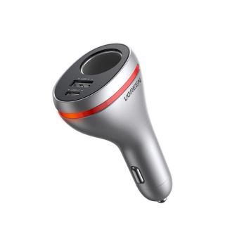 -&nbsp;Ugreen USB Type C  /  USB QC PD 24W car charger with 12V cigarette lighter socket silver  CD204