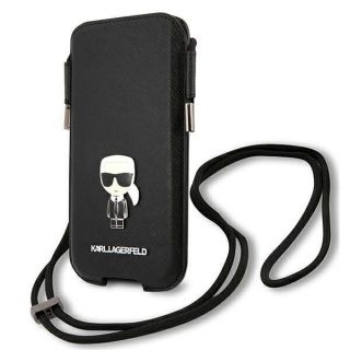 -&nbsp;Karl Lagerfeld Karl Lagerfeld Torebka KLHCP12MOPHKMK 6,1'' czarny / black hardcase Saffiano Ikonik Karl's