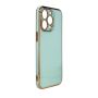 Hurtel Lighting Color Case for Xiaomi Redmi Note 11 gel cover with gold frame mint