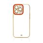 Hurtel Fashion Case for iPhone 13 Pro Gold Frame Gel Cover Red