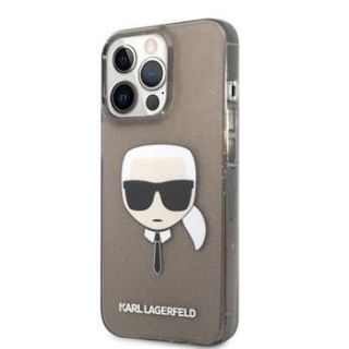 - Karl Lagerfeld iPhone 13 Pro TPU Full Glitter Head Case Black
