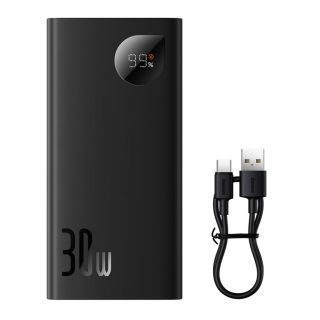 Baseus Adaman2 power bank with digital display 10000mAh 30W 2 x USB  /  1x USB Type C Overseas Edition PD QC SCP black  PPAD040101