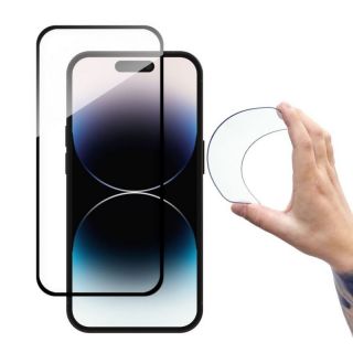 -&nbsp;Wozinsky Wozinsky Full Cover Flexi Nano Glass tempered glass for iPhone 14 Pro Max flexible with a black frame