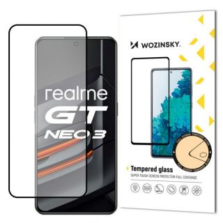 -&nbsp;Wozinsky Wozinsky Super Tough Full Glue Tempered Glass Full Screen With Frame Case Friendly Realme GT Neo 3 Black