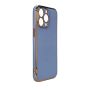 Hurtel Lighting Color Case for Samsung Galaxy A73 5G Gold Frame Gel Cover Blue