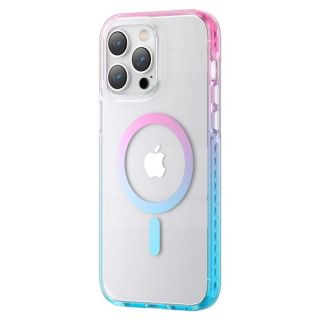 -&nbsp;Kingxbar Kingxbar PQY Ice Crystal Series magnetic case for iPhone 14 Pro MagSafe pink and blue
