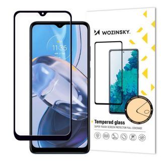 -&nbsp;Wozinsky Wozinsky Full Glue tempered glass Motorola Moto E22i  /  E22 full screen with frame black  case friendly