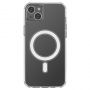 - Hurtel Clear Magnetic Case with MagSafe for iPhone 14 Plus with silver ring transparent