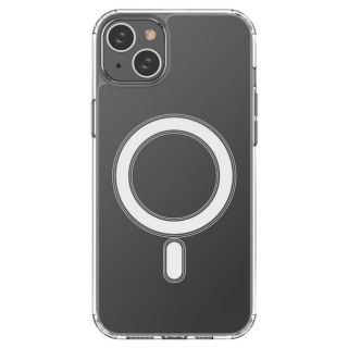 -&nbsp;Hurtel Clear Magnetic Case with MagSafe for iPhone 14 Plus with silver ring transparent