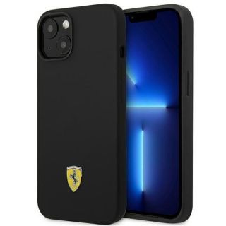 Ferrari&nbsp;FEHCP14SSIBBK iPhone 14 6.1" black / black hardcase Silicone Metal Logo