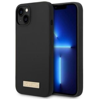 GUESS&nbsp;GUHMP14MSBPLK iPhone 14 Plus 6.7" black / black hard case Silicone Logo Plate MagSafe
