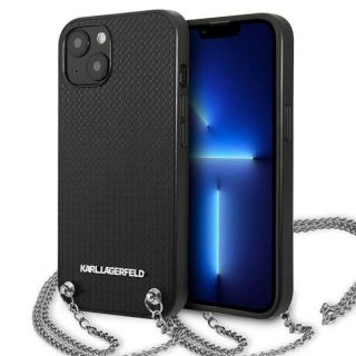 -&nbsp;Karl Lagerfeld Karl Lagerfeld KLHCP13SPMK iPhone 13 mini 5,4 "hardcase black  /  black Leather Textured and Chain