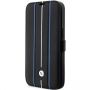 BMW Case BMBKP14L22RVSK iPhone 14 Pro 6.1" black / black bookcase Leather Stamp Blue Lines