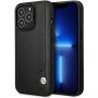 BMW Case BMHCP14L22RBDK iPhone 14 Pro 6.1" black / black hardcase Leather Blue Dots