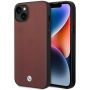 BMW Case BMHCP14S22RFGR iPhone 14 6.1" Burgundy / burgundy Leather Diamond Pattern