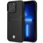 BMW Case BMHCP14X22RSEPK iPhone 14 Pro Max 6.7" black / black Leather Card Slot