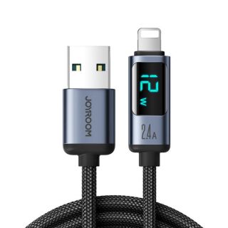 -&nbsp;Joyroom Joyroom Prism Series A16 Lightning  /  USB-A Cable 2.4A 1.2m with LED Display Black