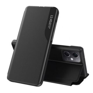 -&nbsp;Hurtel Eco Leather View Case Cover for Xiaomi Redmi Note 12 5G  /  Poco X5 5G with Flip Stand Black