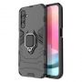 - Hurtel Ring Armor case for Samsung Galaxy A24 4G armored cover magnetic holder ring black