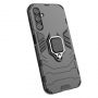 Hurtel Ring Armor case for Samsung Galaxy A24 4G armored cover magnetic holder ring black