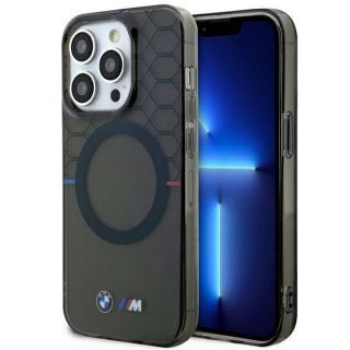 BMW&nbsp;Case BMHMP14LHGPK iPhone 14 Pro 6.1" Grey / Grey Pattern MagSafe