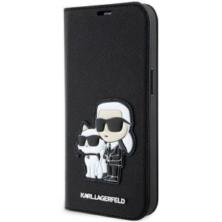 -&nbsp;Karl Lagerfeld Karl Lagerfeld KLBKP14LSANKCPK iPhone 14 Pro 6.1'' bookcase black / black Saffiano Karl & Choupette