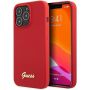 GUESS GUHCP13XLSLMGRE iPhone 13 Pro Max 6.7'' red / burgundy hard case Silicone Vintage Gold Logo