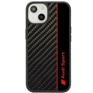 Audi&nbsp;Carbon Fiber Stripe iPhone 14 6.1" black / black hardcase AUS-TPUPCIP14-R8 / D1-BK
