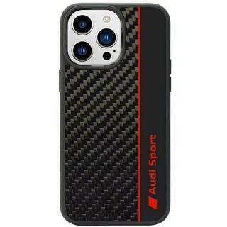 Audi&nbsp;Carbon Fiber Stripe iPhone 14 Pro 6.1" black / black hardcase AUS-TPUPCIP14P-R8 / D1-BK
