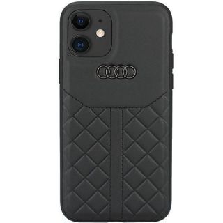 Audi&nbsp;Genuine Leather iPhone 12 / 12 Pro 6.1" black / black hardcase AU-TPUPCIP12P-Q8 / D1-BK
