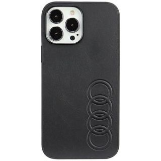 Audi&nbsp;Synthetic Leather iPhone 13 Pro Max 6.7" black / black hardcase AU-TPUPPCIP13PM-TT / D1-BK