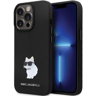 -&nbsp;Karl Karl KLHCP13LSMHCNPK case for iPhone 13 Pro  /  13 black Silicone C Metal Pin