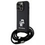 - Karl Karl Crossbody Saffiano Metal Pin Karl & Choupette case for iPhone 15 Pro black