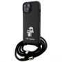 - Karl Karl Crossbody Saffiano Metal Pin Karl & Choupette case for iPhone 15 Plus black