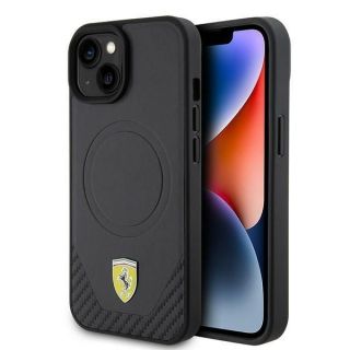 Ferrari&nbsp;FEHMP15SPTEK iPhone 15 6.1" black / black hardcase Carbon Metal Logo MagSafe