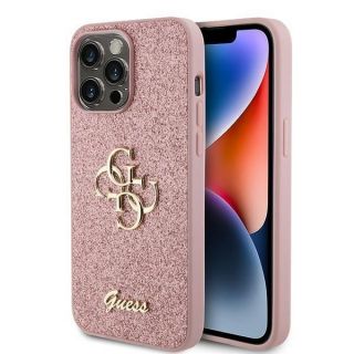 GUESS&nbsp;GUHCP15LHG4SGP iPhone 15 Pro 6.1" pink / pink hardcase Glitter Script Big 4G