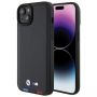 BMW BMHCP15M22PTDK iPhone 15 Plus 6.7" black / black Leather Stamp Tricolor