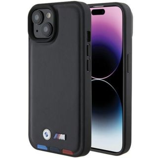 BMW&nbsp;BMHCP15S22PTDK iPhone 15 6.1" black / black Leather Stamp Tricolor