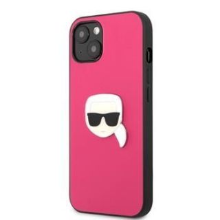 - iPhone 13 PU Leather Karl Head Case Pink