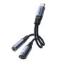 - Joyroom Joyroom SY-C02 2in1 DAC adapter USB-C to USB-C  /  3.5 mm jack black