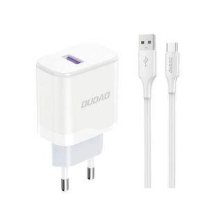-&nbsp;Dudao Dudao A20EU USB-A 18W network charger white + USB-A USB-C cable