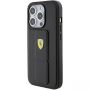 Ferrari Ferrari Grip Stand Metal Logo case for iPhone 15 Pro Max - black