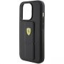 Ferrari Ferrari Grip Stand Metal Logo case for iPhone 15 Pro Max - black