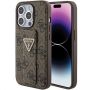 GUESS Guess Guess Grip Stand 4G Triangle Strass case for iPhone 15 Pro - brown