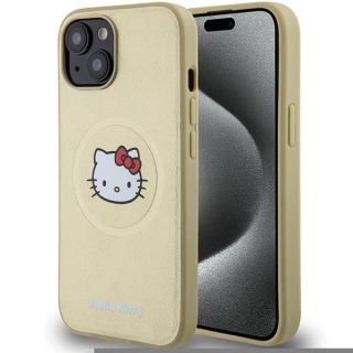 -&nbsp;Hello Kitty Hello Kitty Leather Kitty Head MagSafe case for iPhone 15 gold