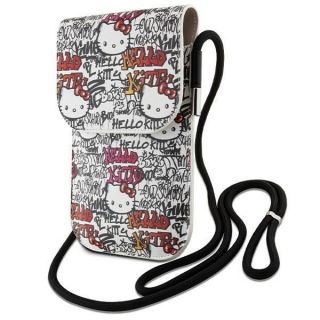 -&nbsp;Hello Kitty Hello Kitty Leather Tags Graffiti Cord bag beige