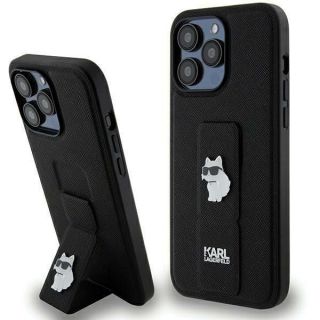 -&nbsp;Karl Karl Gripstand Saffiano Choupette Pins case for iPhone 13 Pro Max black