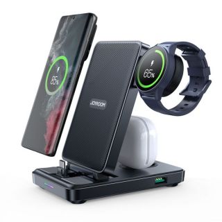 -&nbsp;Joyroom Joyroom JR-WQS01 Galaxy USB-C 4in1 charging station foldable + USB-A USB-C cable black