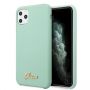 GUESS GUHCN65LSLMGG iPhone 11 Pro Max green / green hard case Silicone Vintage Gold Logo