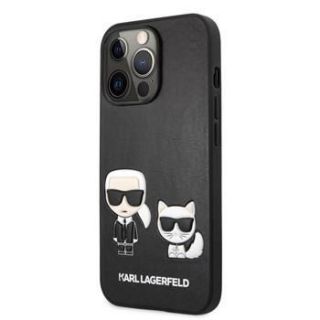 - iPhone 13 Pro Max Karl & Choupette PU Leather Case Black melns
